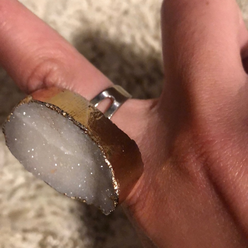 Beautiful Geode Adjustable Ring - image 4